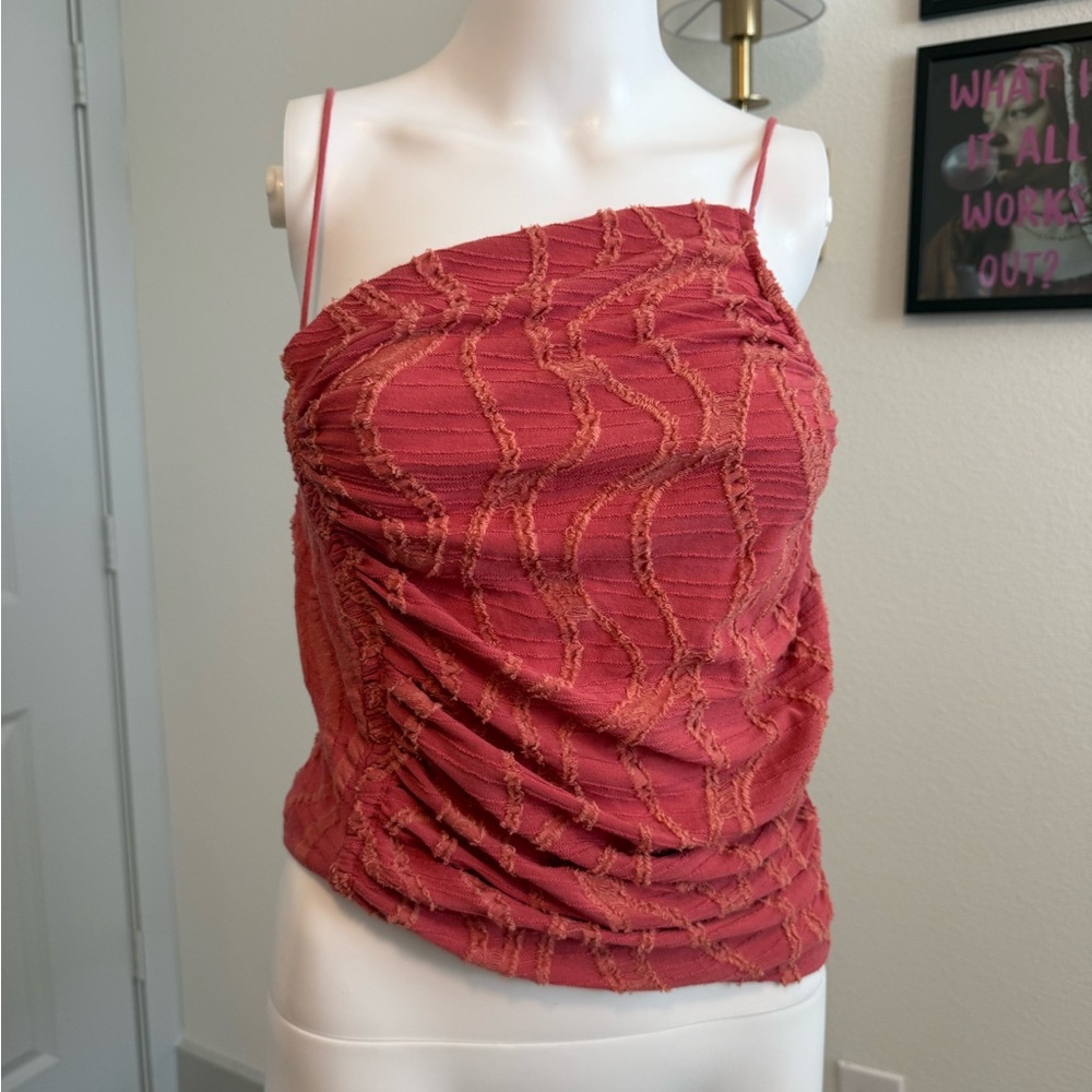 Free People Red Textured Camisole